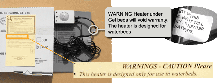 heater warningon gelbeds