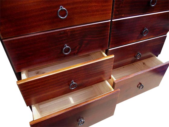 Custom Size 11 Drawer Tallboy open